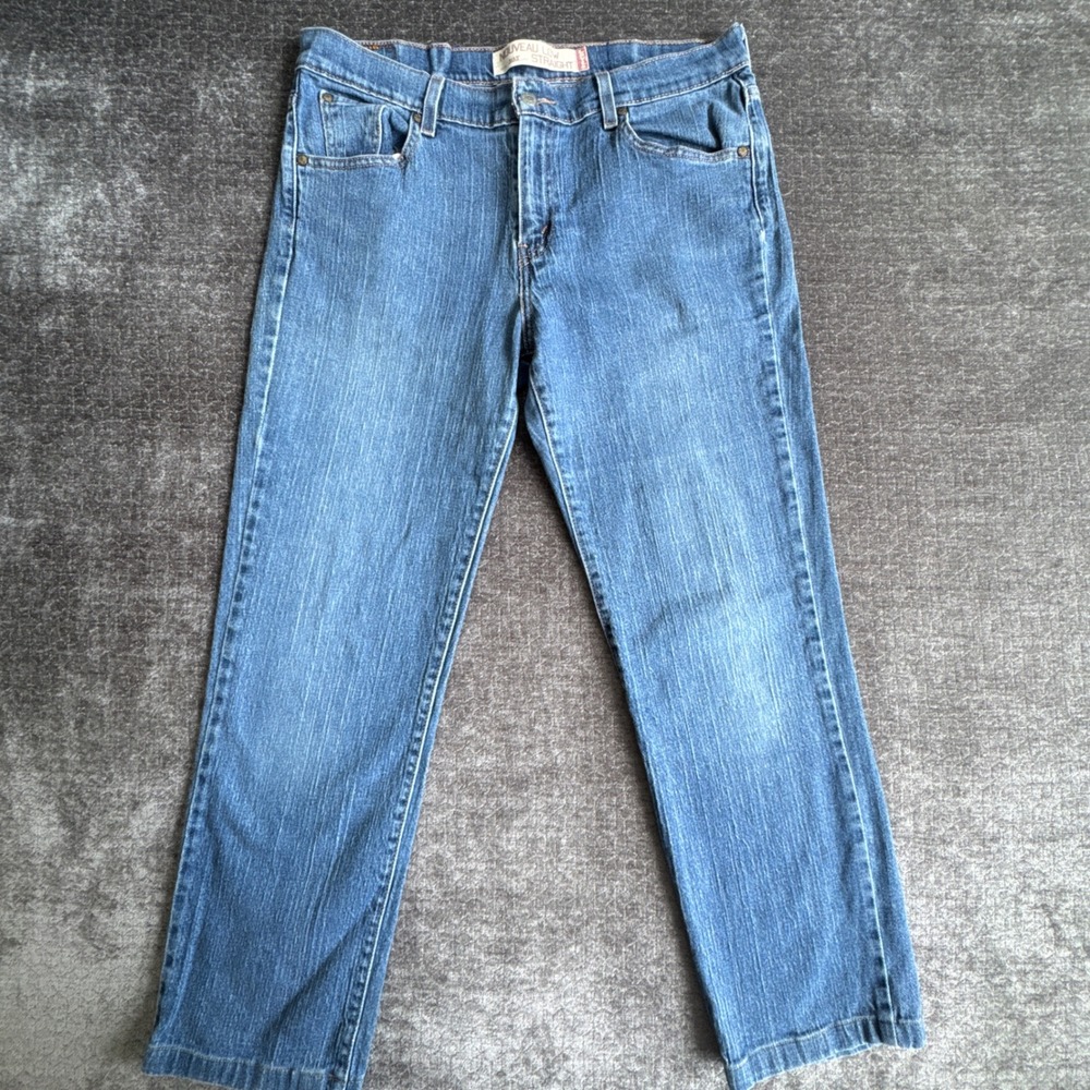 Levis 505 Nouveau Low Straight Jeans Mens 34x28 Blue Denim Cotton Medium Wash